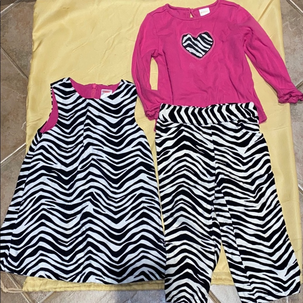 Lot 3 pc Gymboree Zebra set Sz 2T